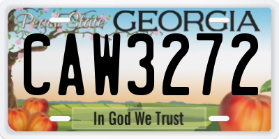 GA license plate CAW3272