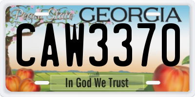 GA license plate CAW3370