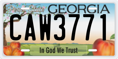 GA license plate CAW3771