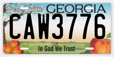 GA license plate CAW3776