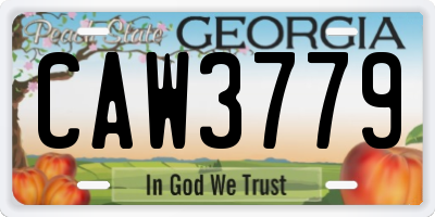 GA license plate CAW3779