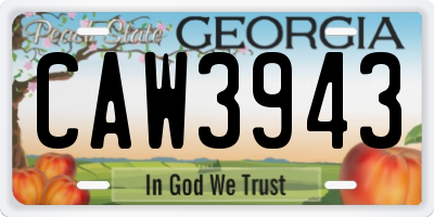 GA license plate CAW3943