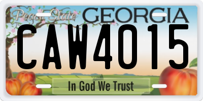 GA license plate CAW4015