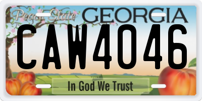 GA license plate CAW4046