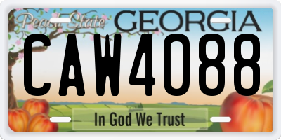 GA license plate CAW4088