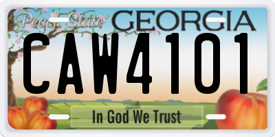 GA license plate CAW4101