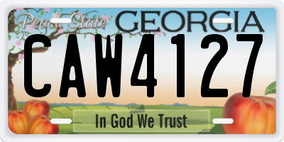 GA license plate CAW4127