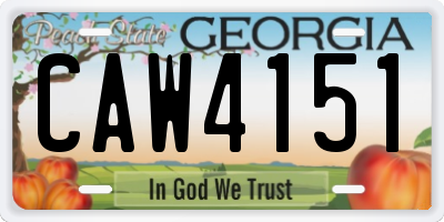 GA license plate CAW4151