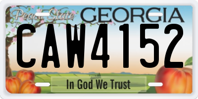 GA license plate CAW4152
