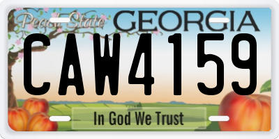 GA license plate CAW4159