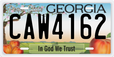 GA license plate CAW4162