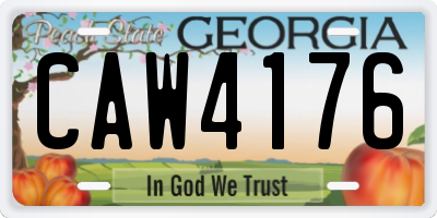 GA license plate CAW4176
