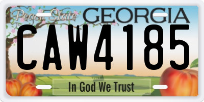 GA license plate CAW4185