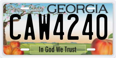 GA license plate CAW4240