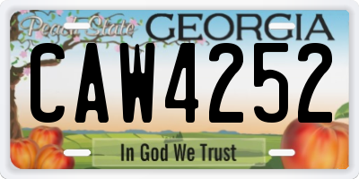 GA license plate CAW4252