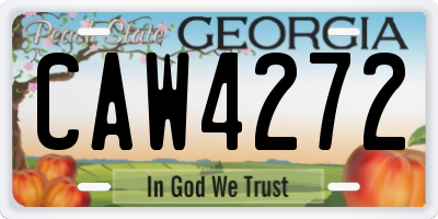 GA license plate CAW4272