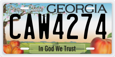 GA license plate CAW4274