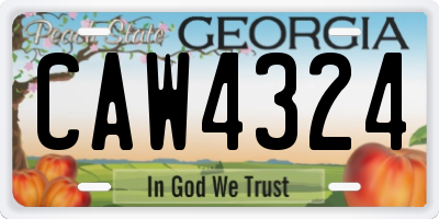 GA license plate CAW4324