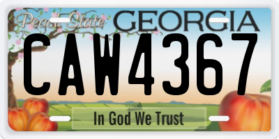 GA license plate CAW4367