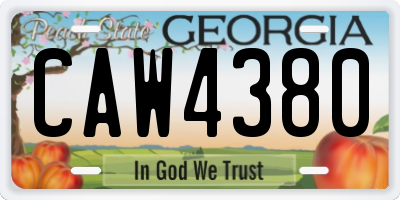 GA license plate CAW4380