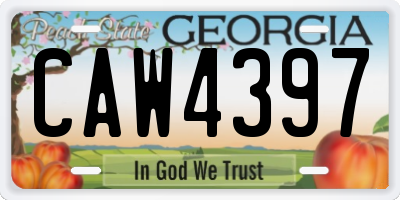 GA license plate CAW4397