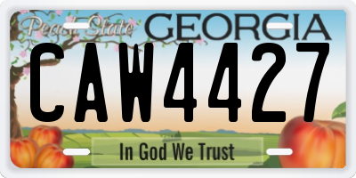 GA license plate CAW4427