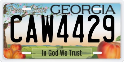 GA license plate CAW4429