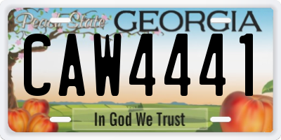 GA license plate CAW4441