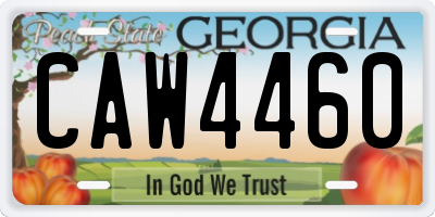 GA license plate CAW4460