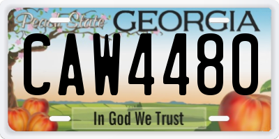 GA license plate CAW4480