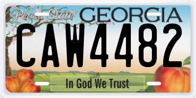 GA license plate CAW4482