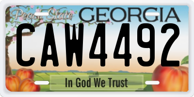 GA license plate CAW4492