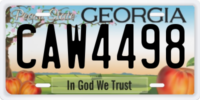 GA license plate CAW4498