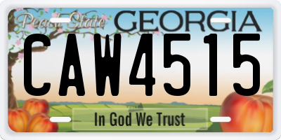 GA license plate CAW4515