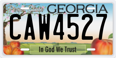 GA license plate CAW4527