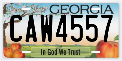 GA license plate CAW4557