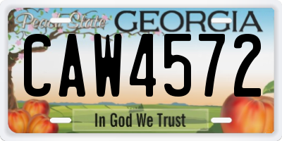 GA license plate CAW4572