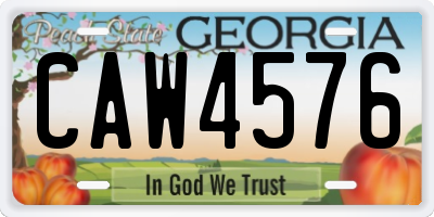 GA license plate CAW4576