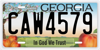 GA license plate CAW4579