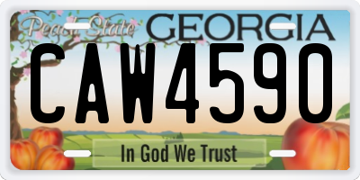 GA license plate CAW4590