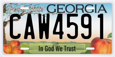 GA license plate CAW4591