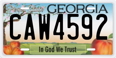 GA license plate CAW4592