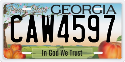 GA license plate CAW4597