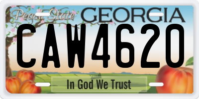 GA license plate CAW4620