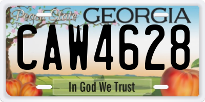 GA license plate CAW4628