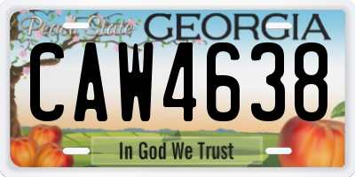 GA license plate CAW4638