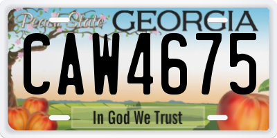 GA license plate CAW4675