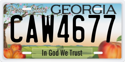 GA license plate CAW4677