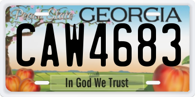 GA license plate CAW4683