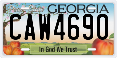 GA license plate CAW4690